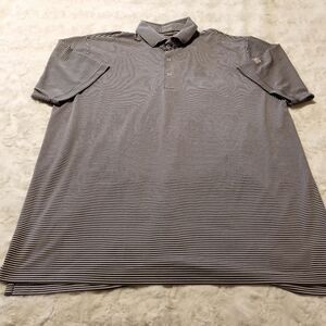 Fennec Performance Polo Golf Shirt Men XL Black White Short Sleeve Activewear